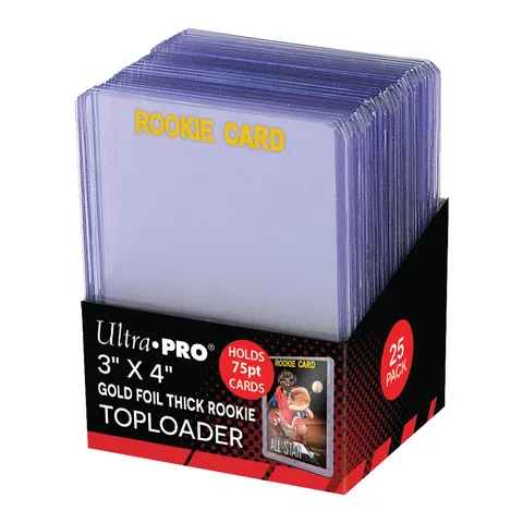 Ultra PRO 3" x 4" Rookie Gold Thick 75PT TOPLOADER (25ct)